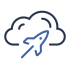 Royal Eagle IPTV launch: Rocket ship taking off from a cloud